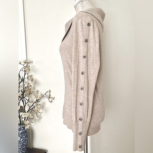 WHBM Cowl Neck Sweater w/ Buttons Up Arm - Picture 3 of 12